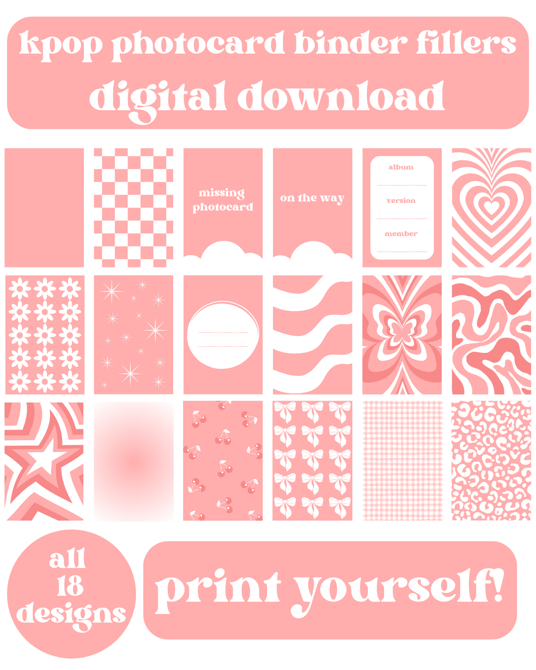 Rose Binder Fillers Digital Download