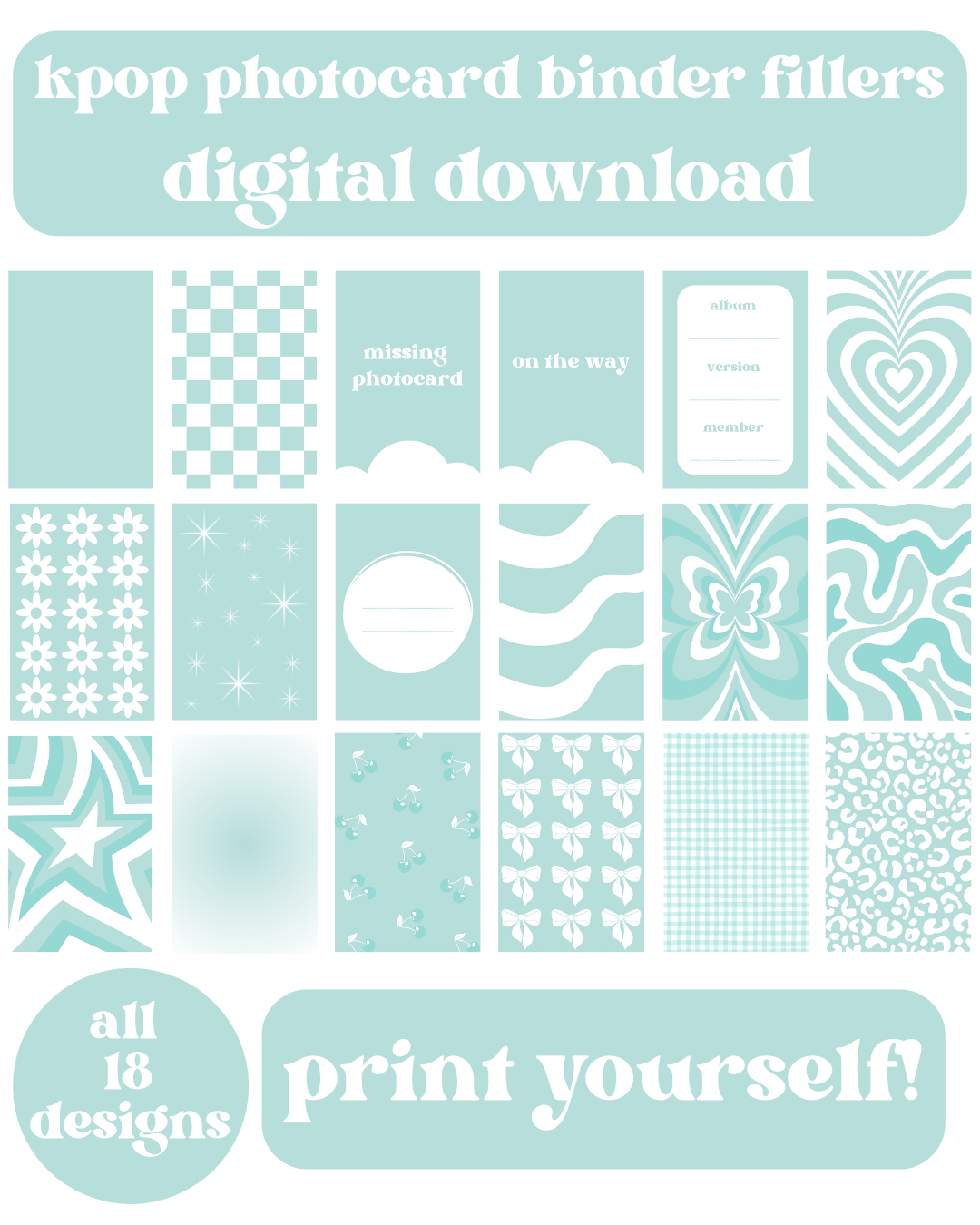 Blue Sage Binder Fillers Digital Download