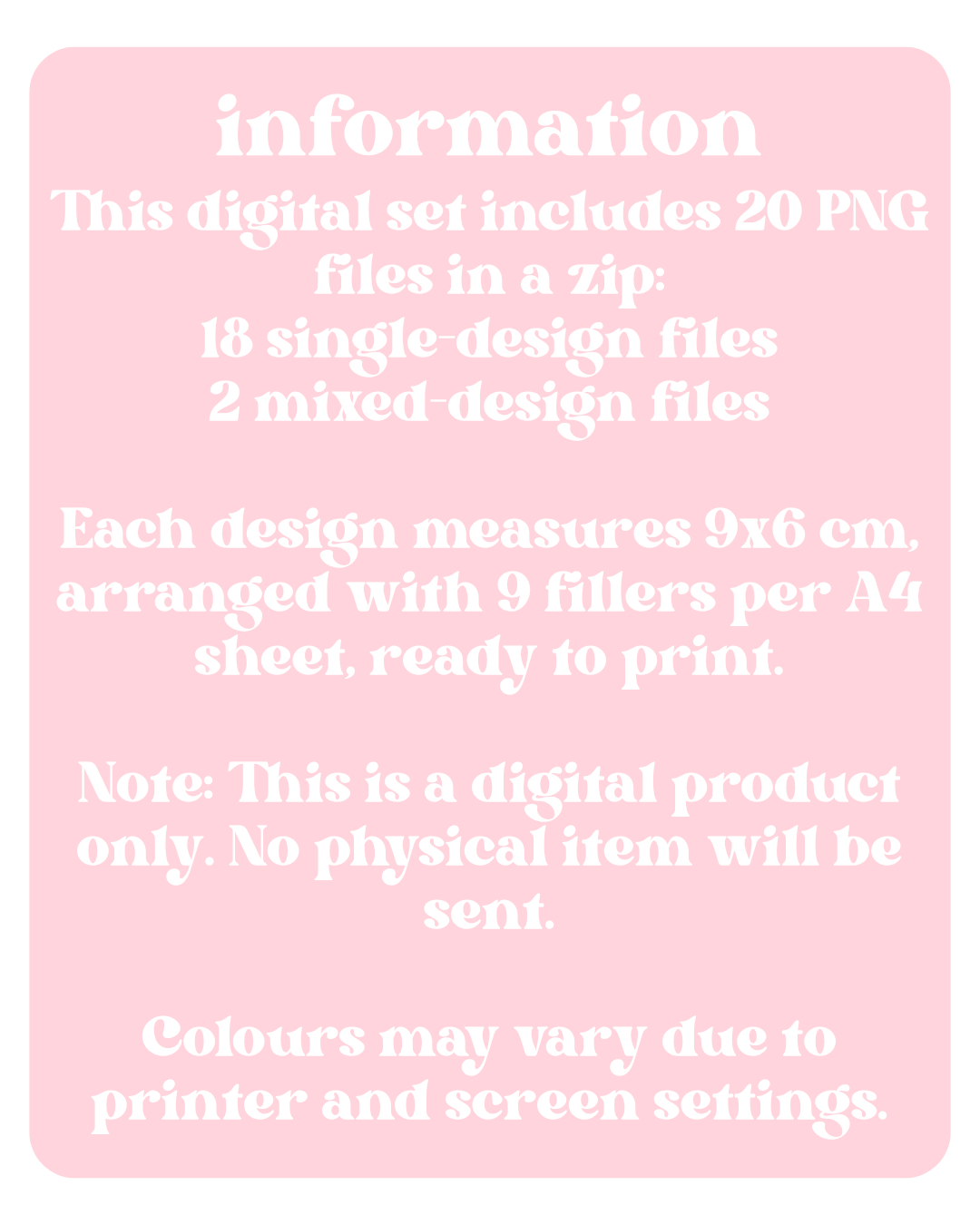 Pink Binder Fillers Digital Download