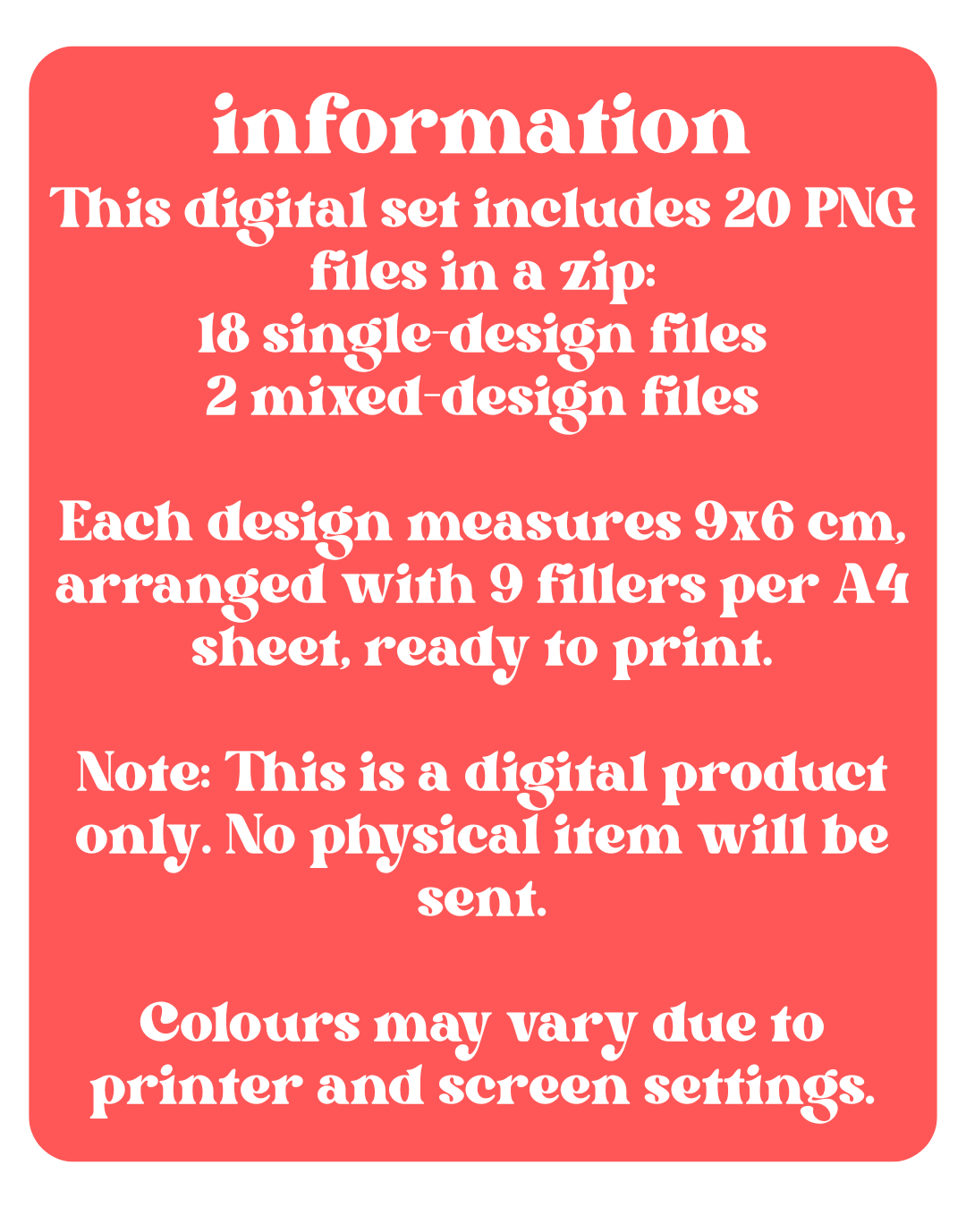 Red Binder Fillers Digital Download