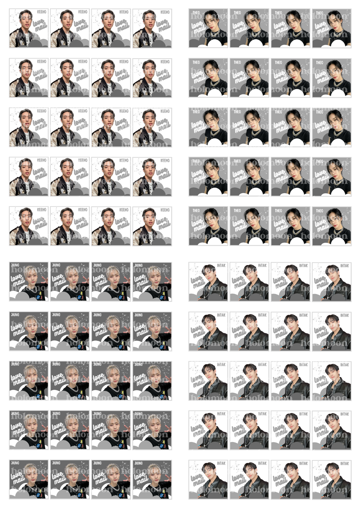 P1Harmony Love Mail Stickers Digital Download