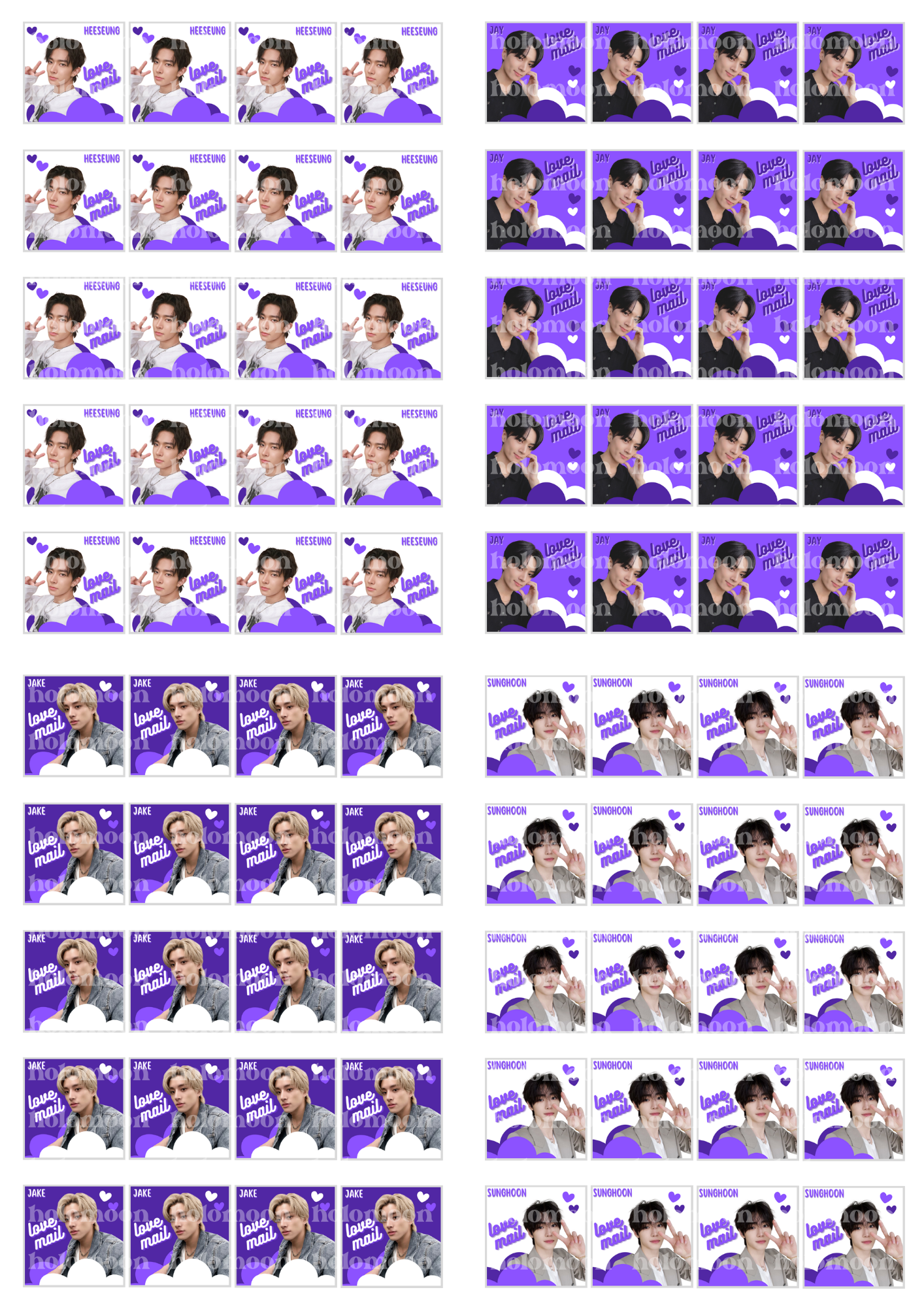 Enhypen Love Mail Stickers Digital Download