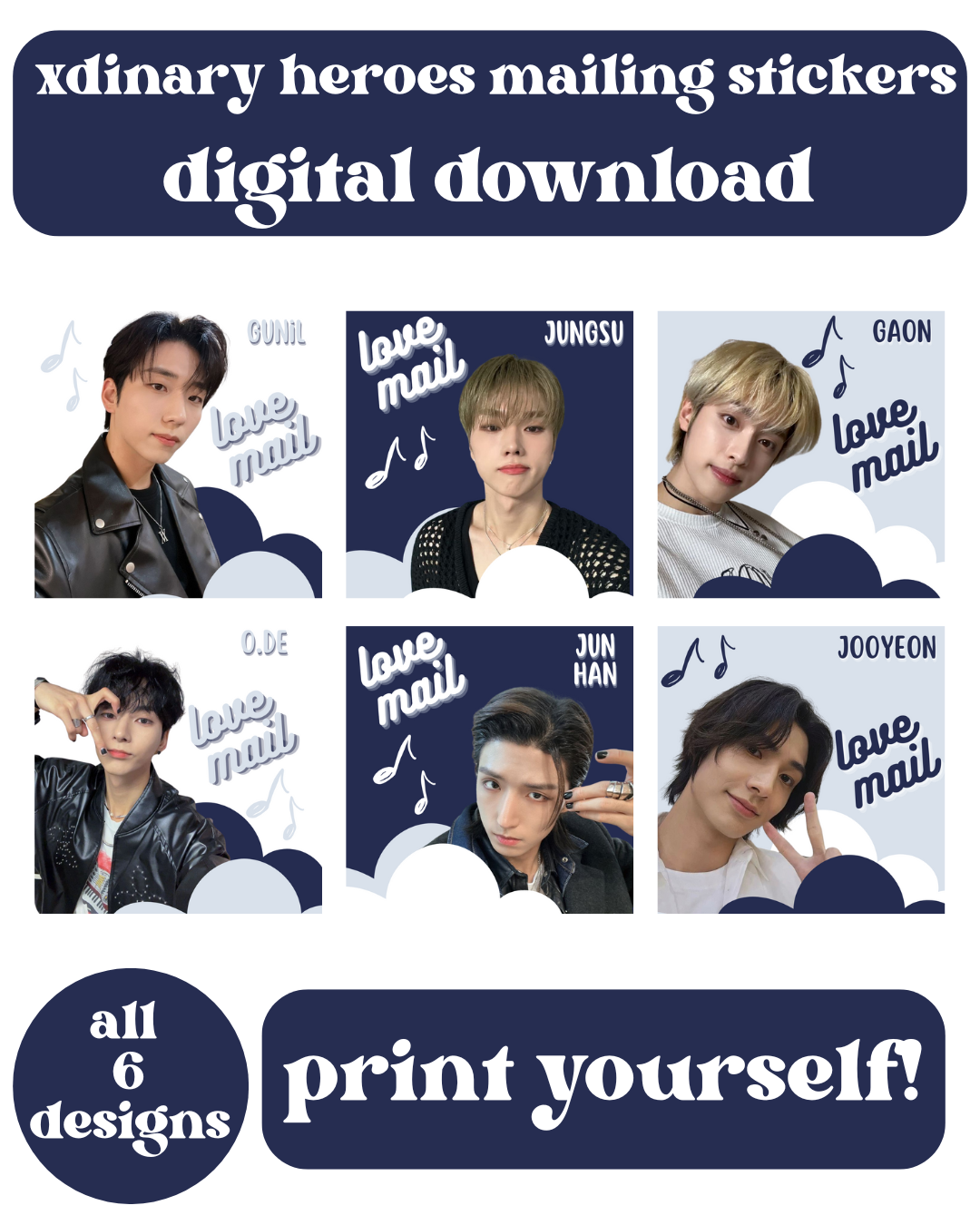 Xdinary Heroes Love Mail Stickers Digital Download