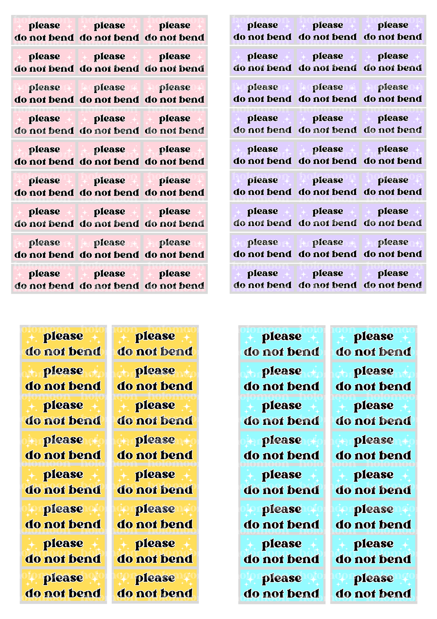 Do Not Bend Stickers Digital Download