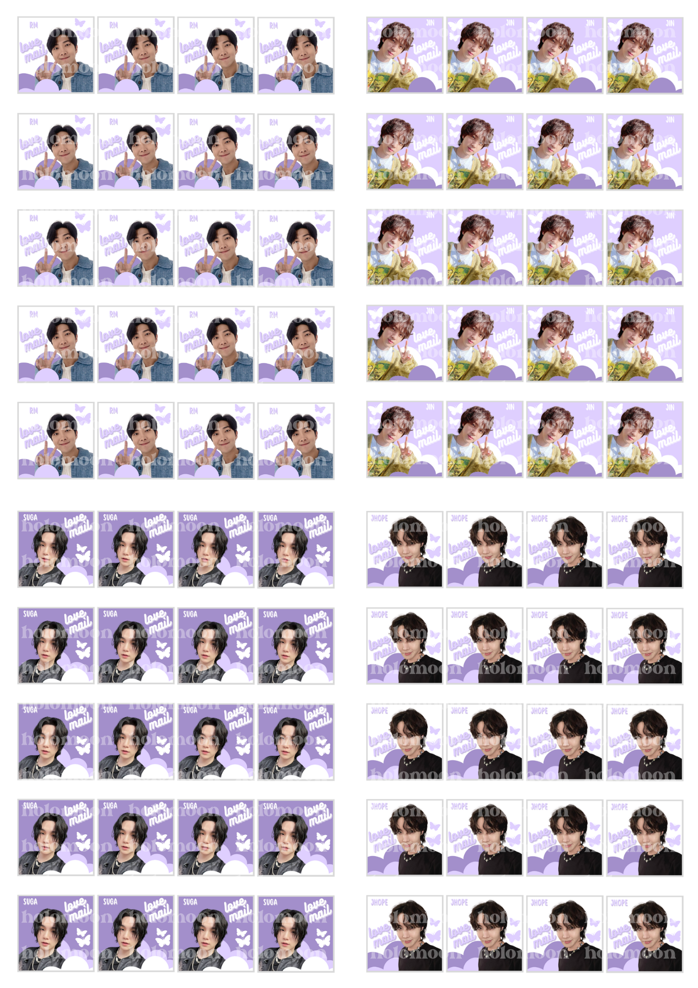 BTS Love Mail Stickers Digital Download