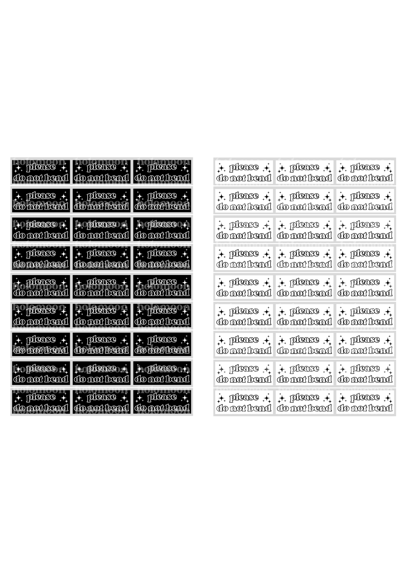Do Not Bend Stickers Digital Download