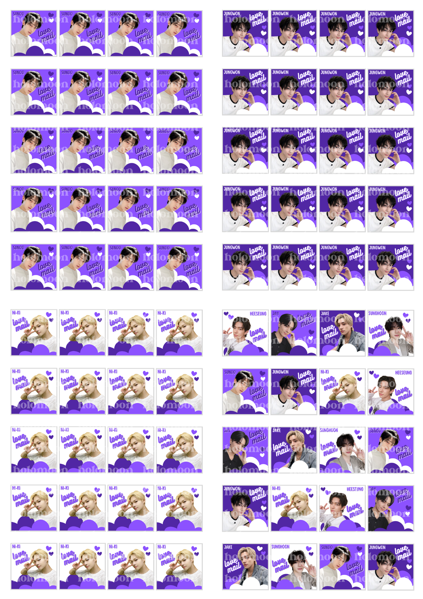 Enhypen Love Mail Stickers Digital Download