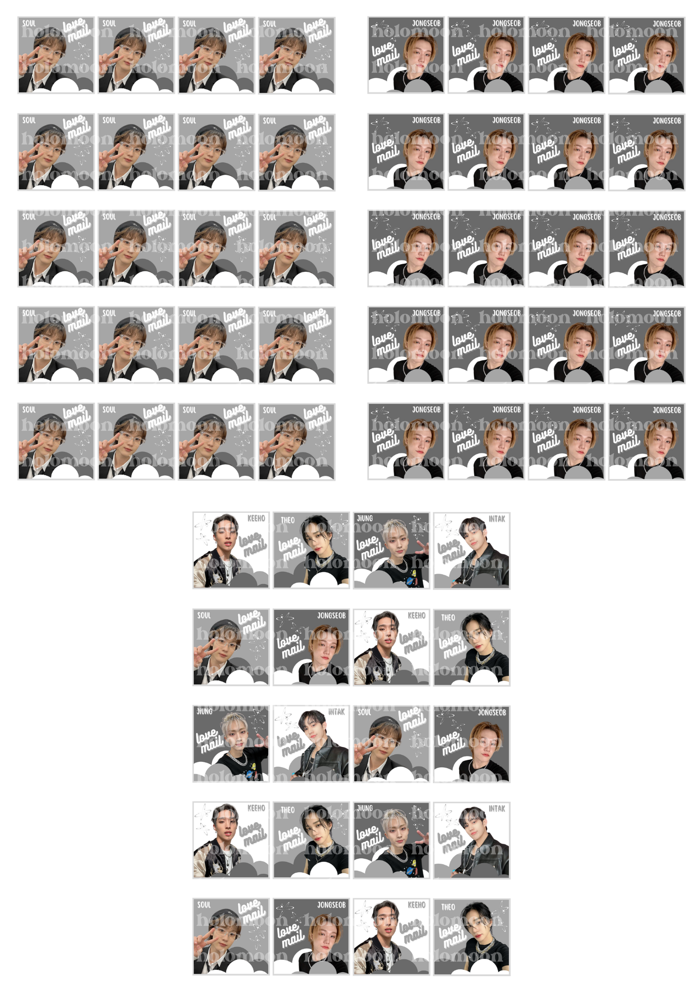 P1Harmony Love Mail Stickers Digital Download