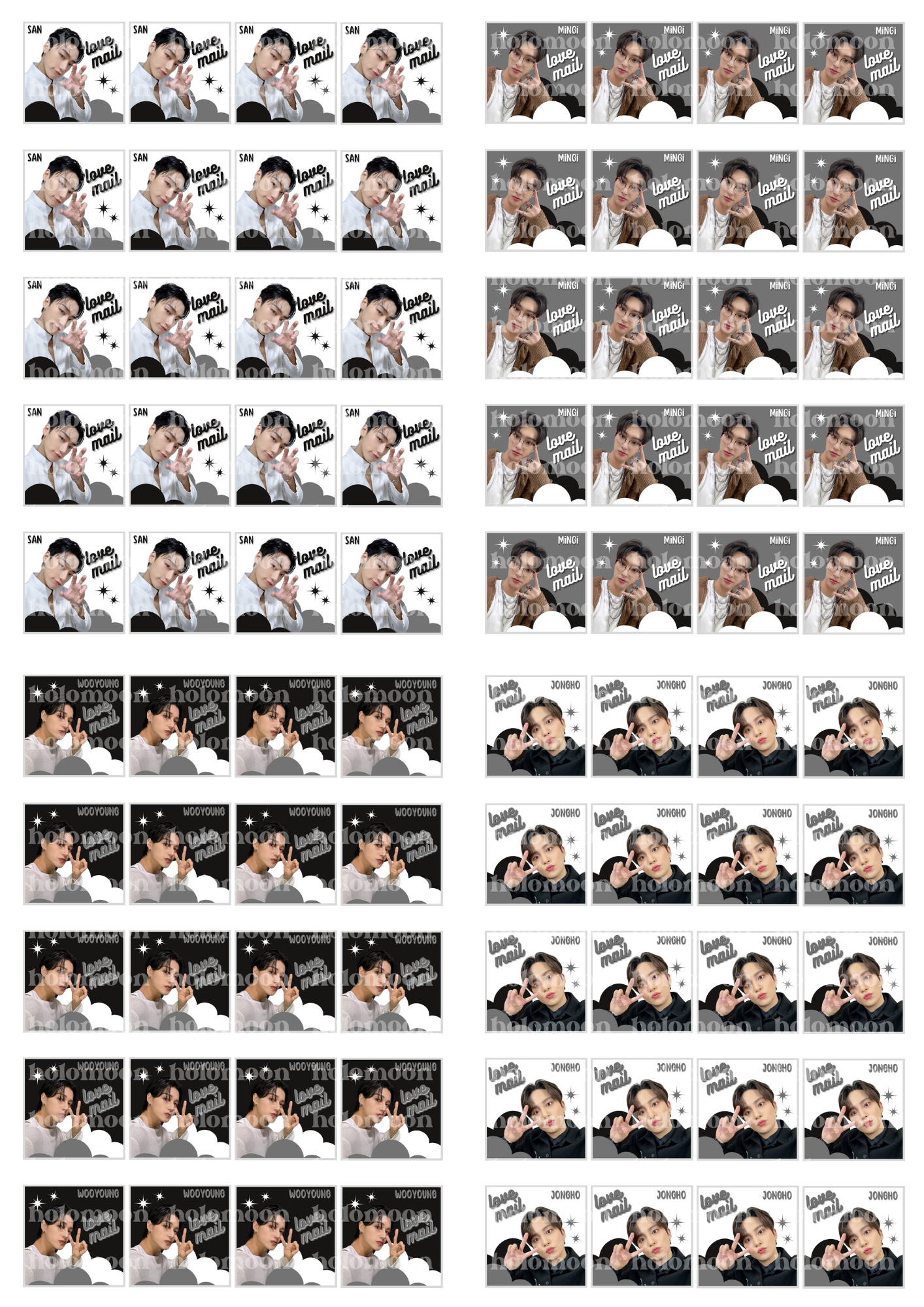 Ateez Love Mail Stickers Digital Download