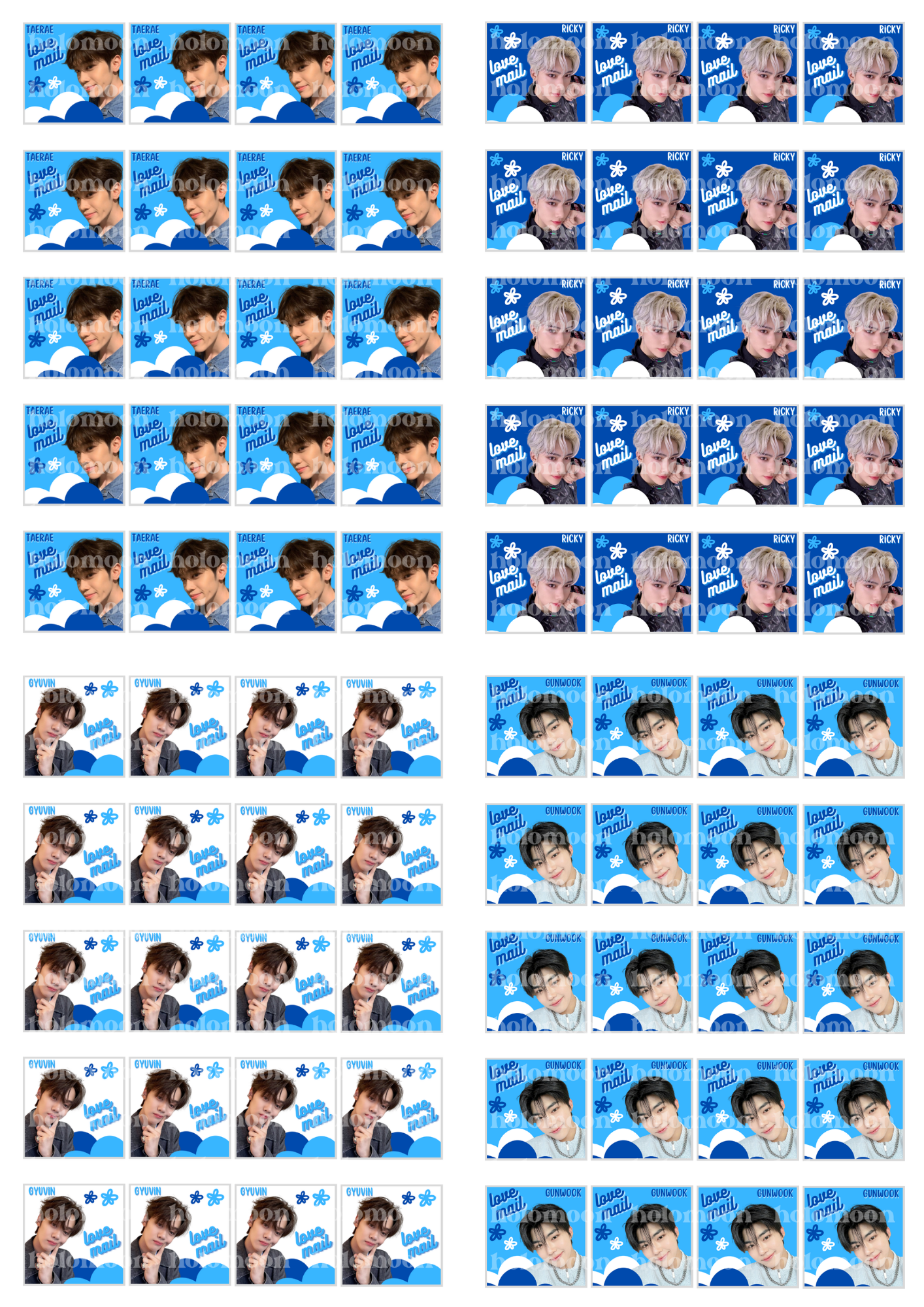 ZEROBASEONE Love Mail Stickers Digital Download