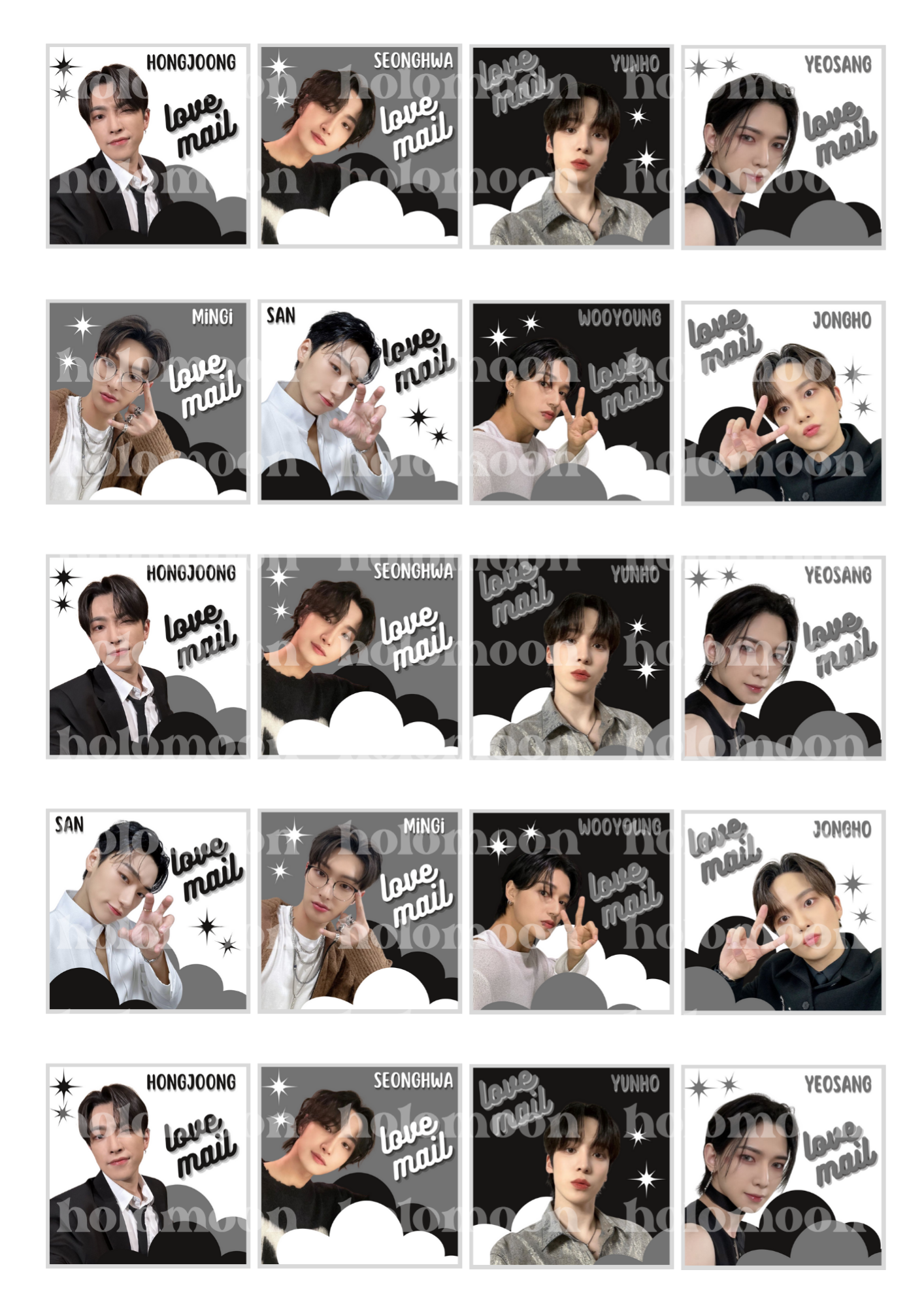 Ateez Love Mail Stickers Digital Download