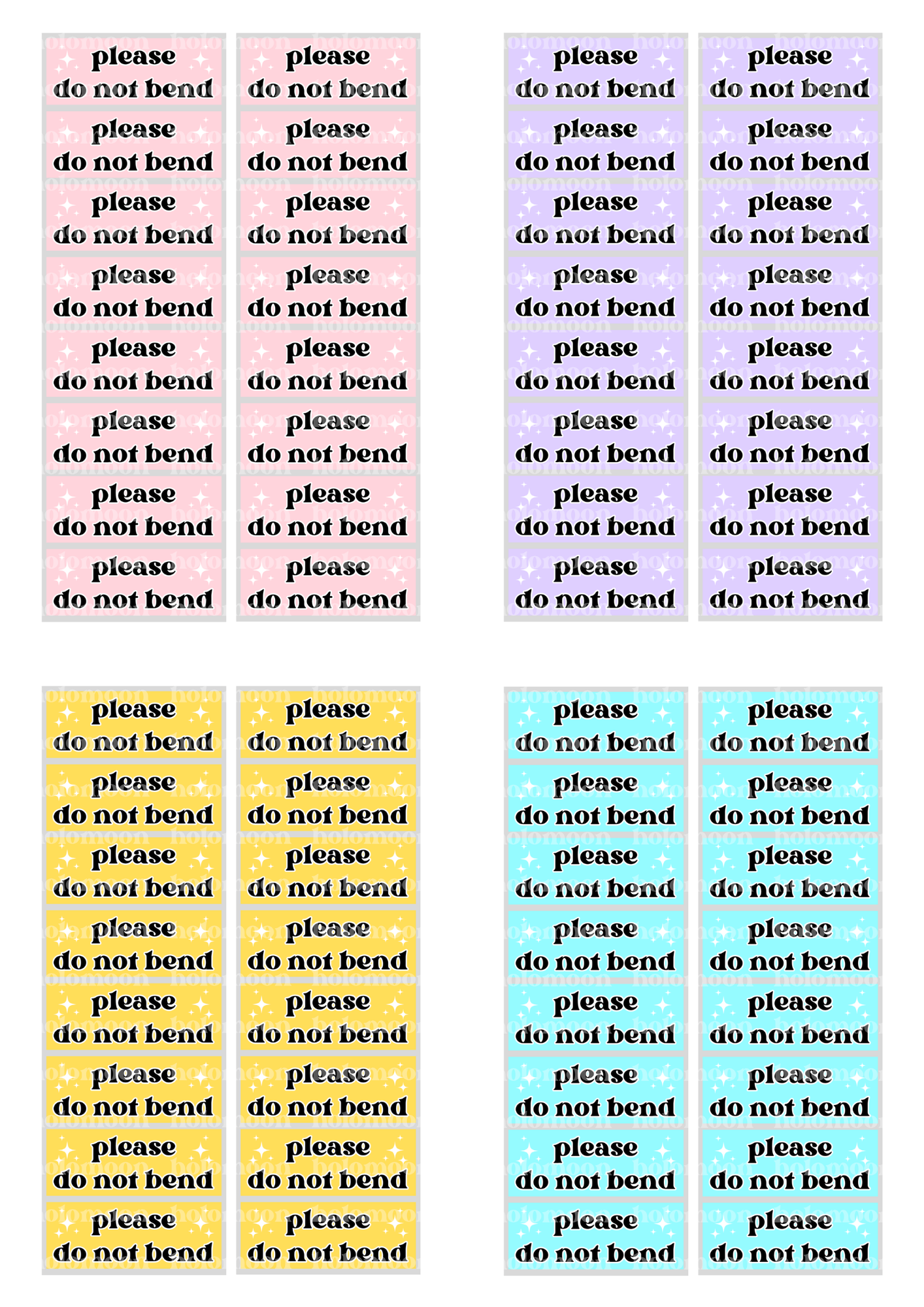 Do Not Bend Stickers Digital Download