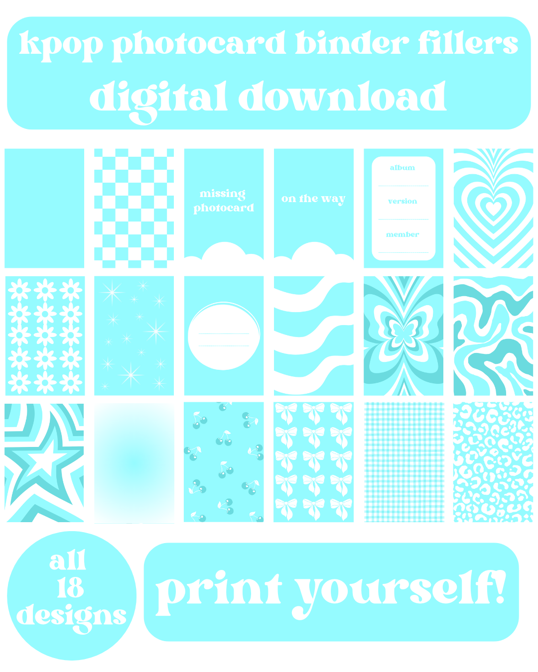 Blue Binder Fillers Digital Download