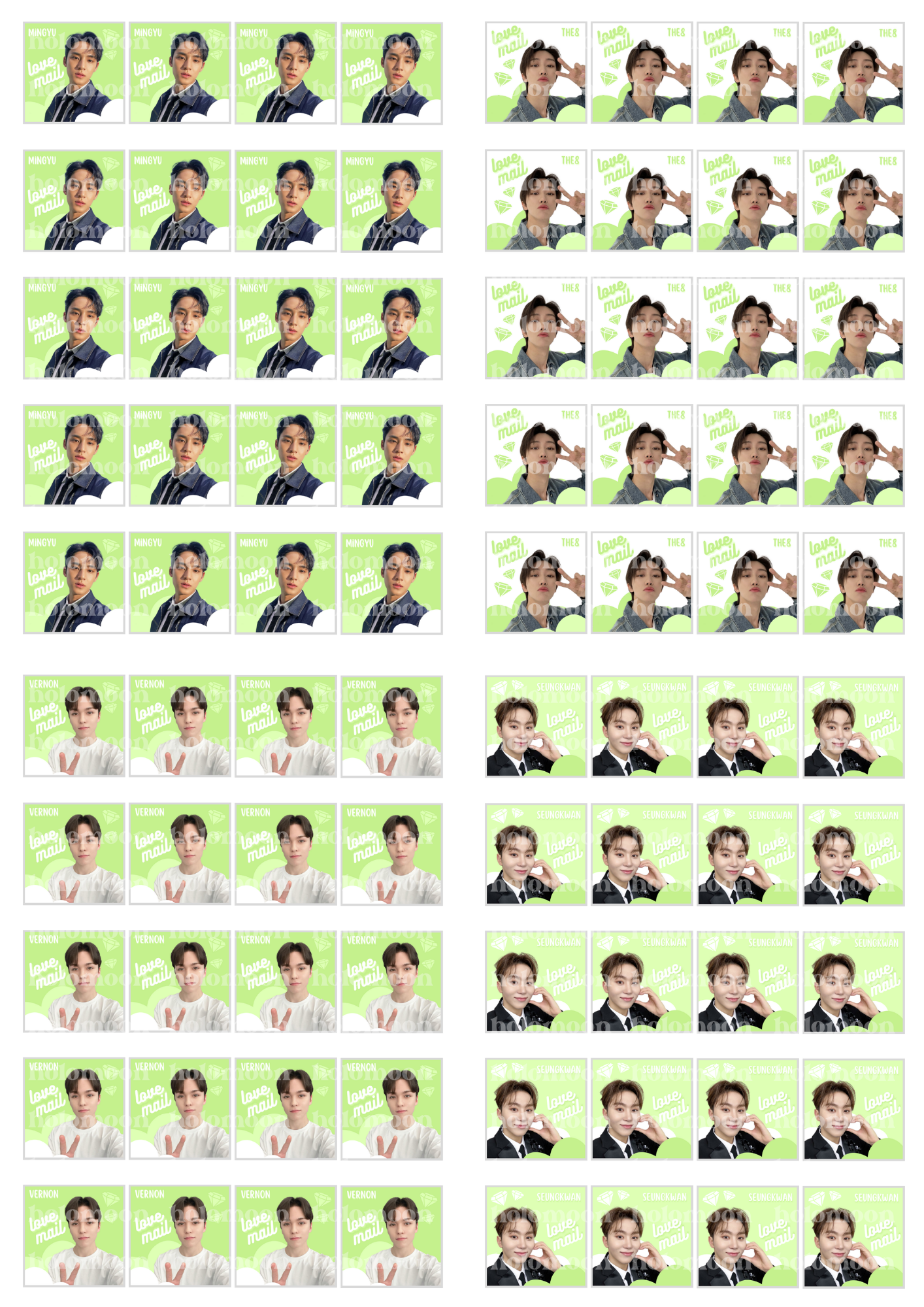 Seventeen Love Mail Stickers Digital Download