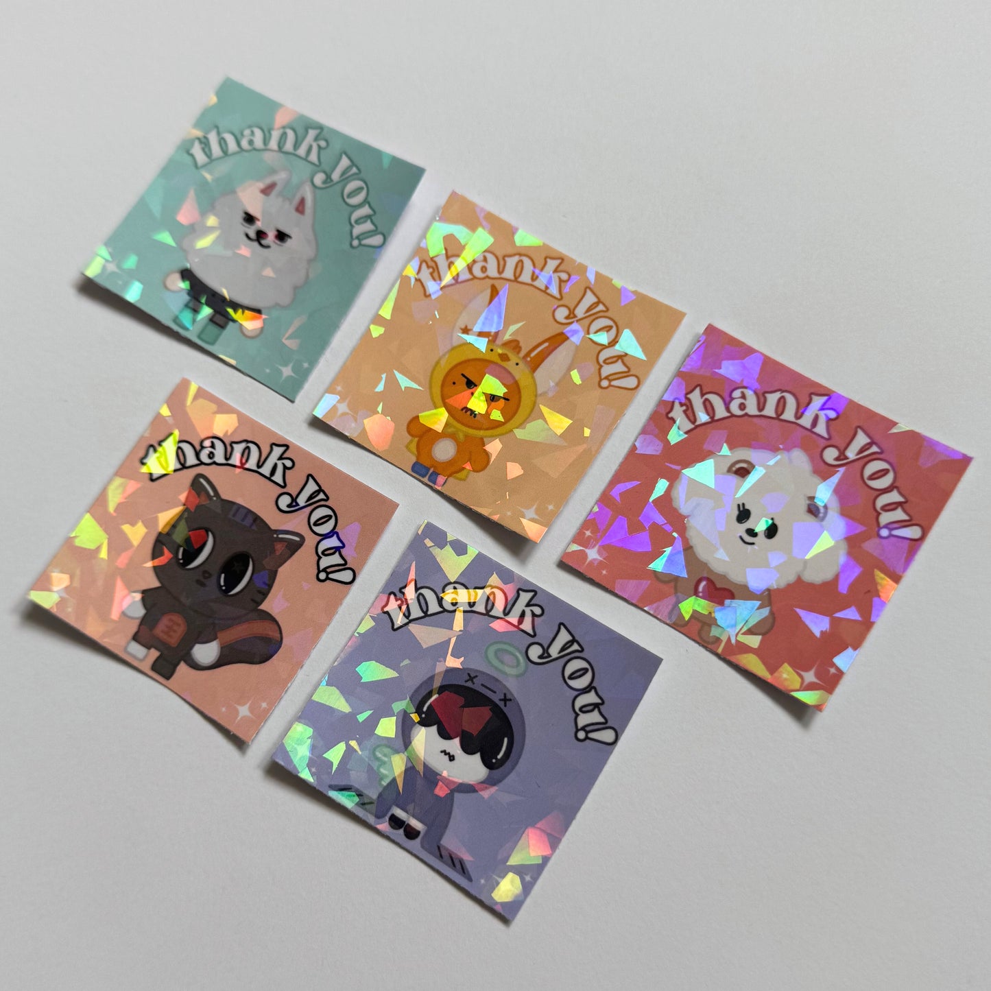 PPULBATU Holographic Thank You Mailing Stickers (10 Pack)