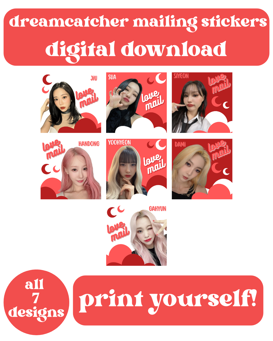 Dreamcatcher Love Mail Stickers Digital Download