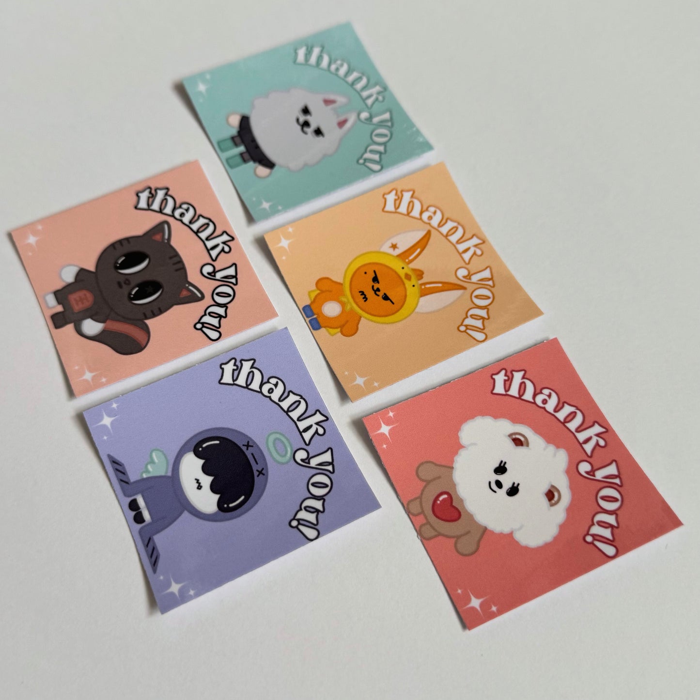PPULBATU Glossy Thank You Mailing Stickers (10 Pack)