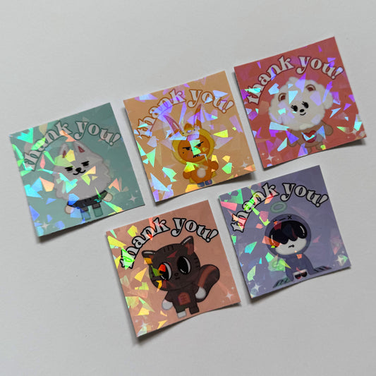 PPULBATU Holographic Thank You Mailing Stickers (10 Pack)