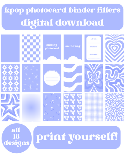 Periwinkle Binder Fillers Digital Download