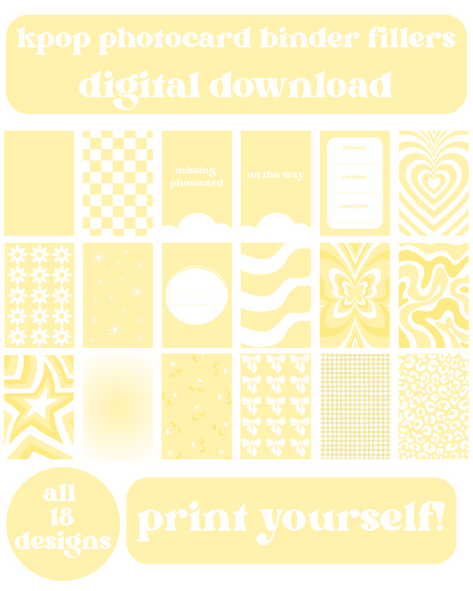 Buttercup Binder Fillers Digital Download