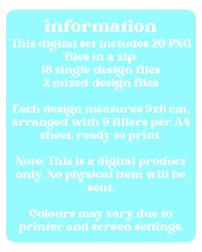 Blue Binder Fillers Digital Download