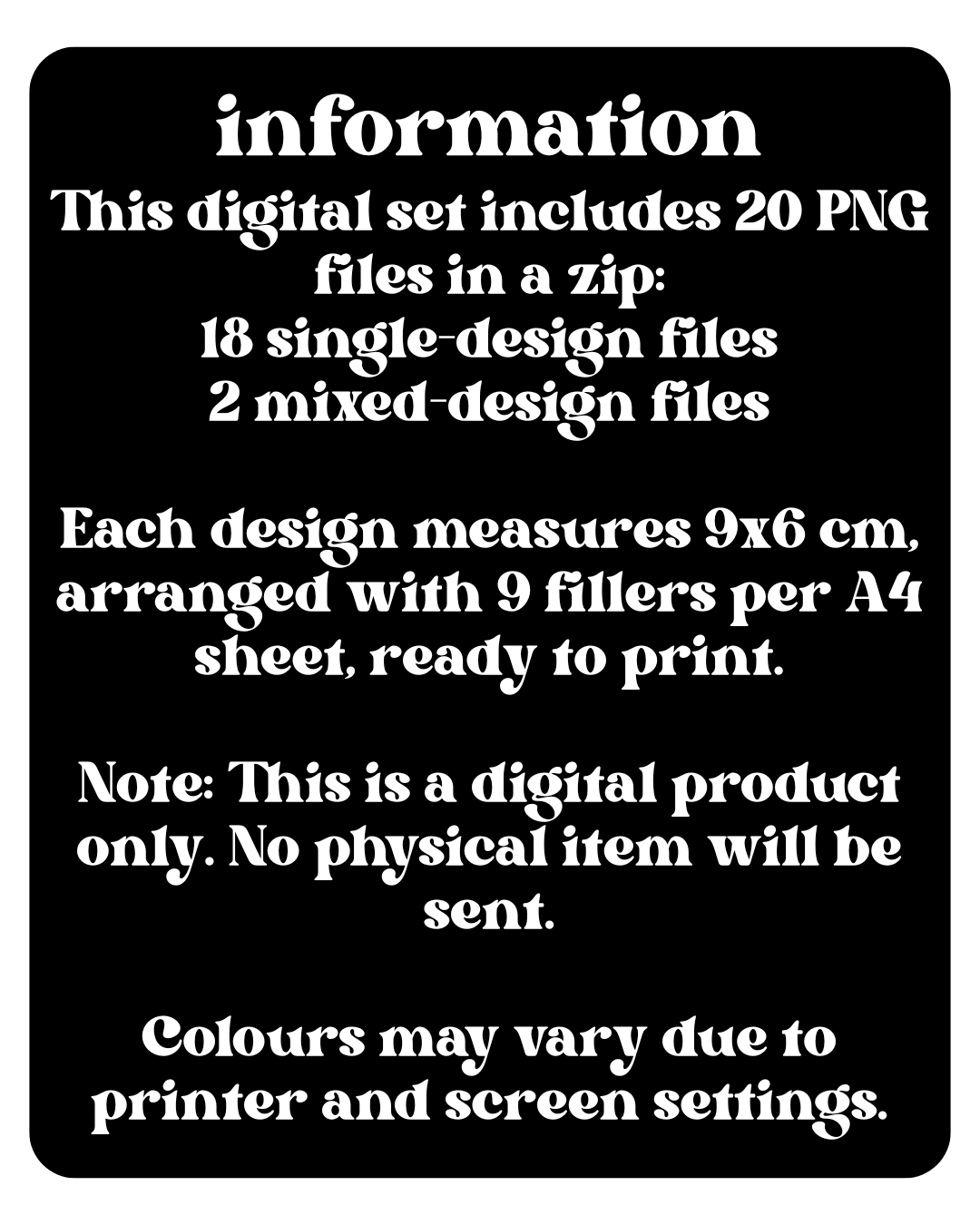 Black Binder Fillers Digital Download