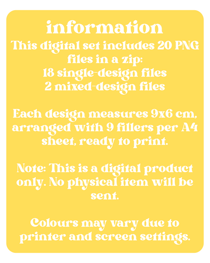 Yellow Binder Fillers Digital Download