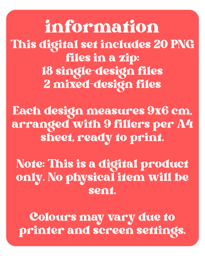Red Binder Fillers Digital Download