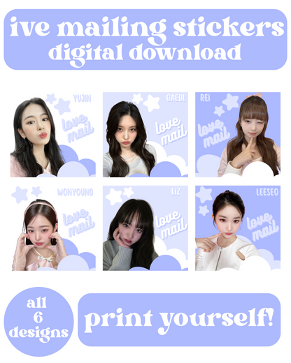 IVE Love Mail Stickers Digital Download