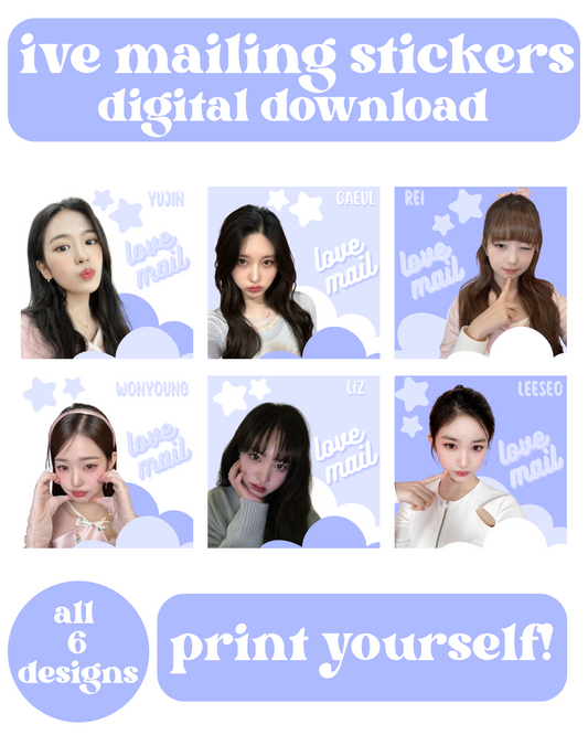 IVE Love Mail Stickers Digital Download