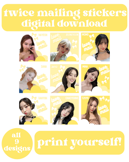 Twice Love Mail Stickers Digital Download