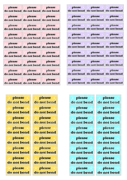 Do Not Bend Stickers Digital Download