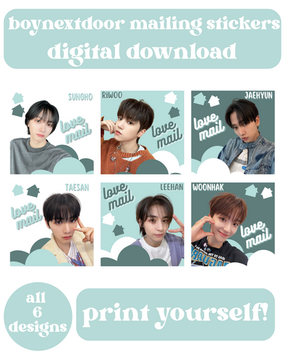 BoyNextDoor Love Mail Stickers Digital Download