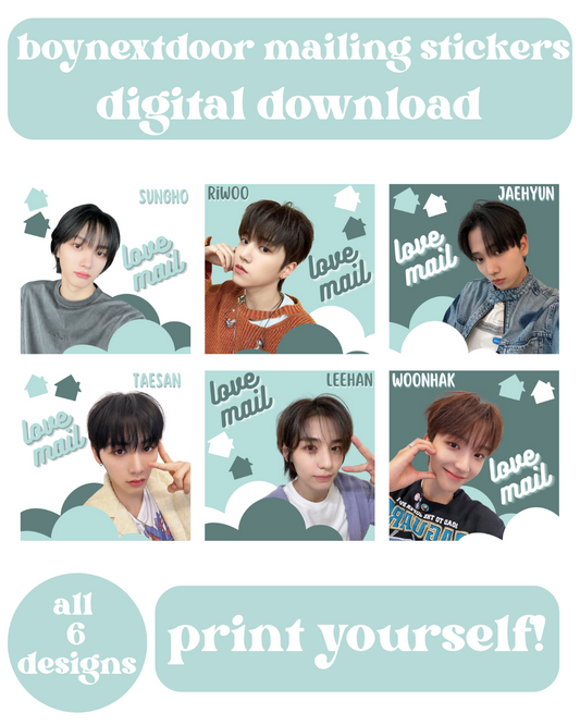 BoyNextDoor Love Mail Stickers Digital Download