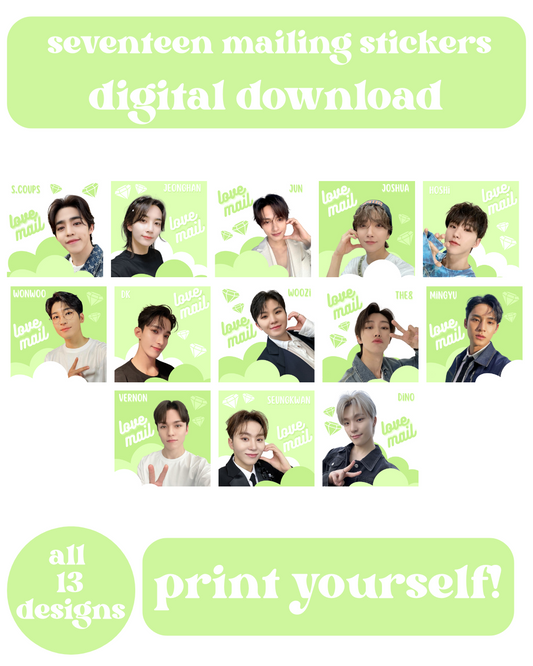Seventeen Love Mail Stickers Digital Download