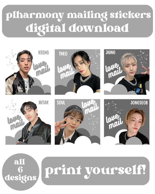 P1Harmony Love Mail Stickers Digital Download
