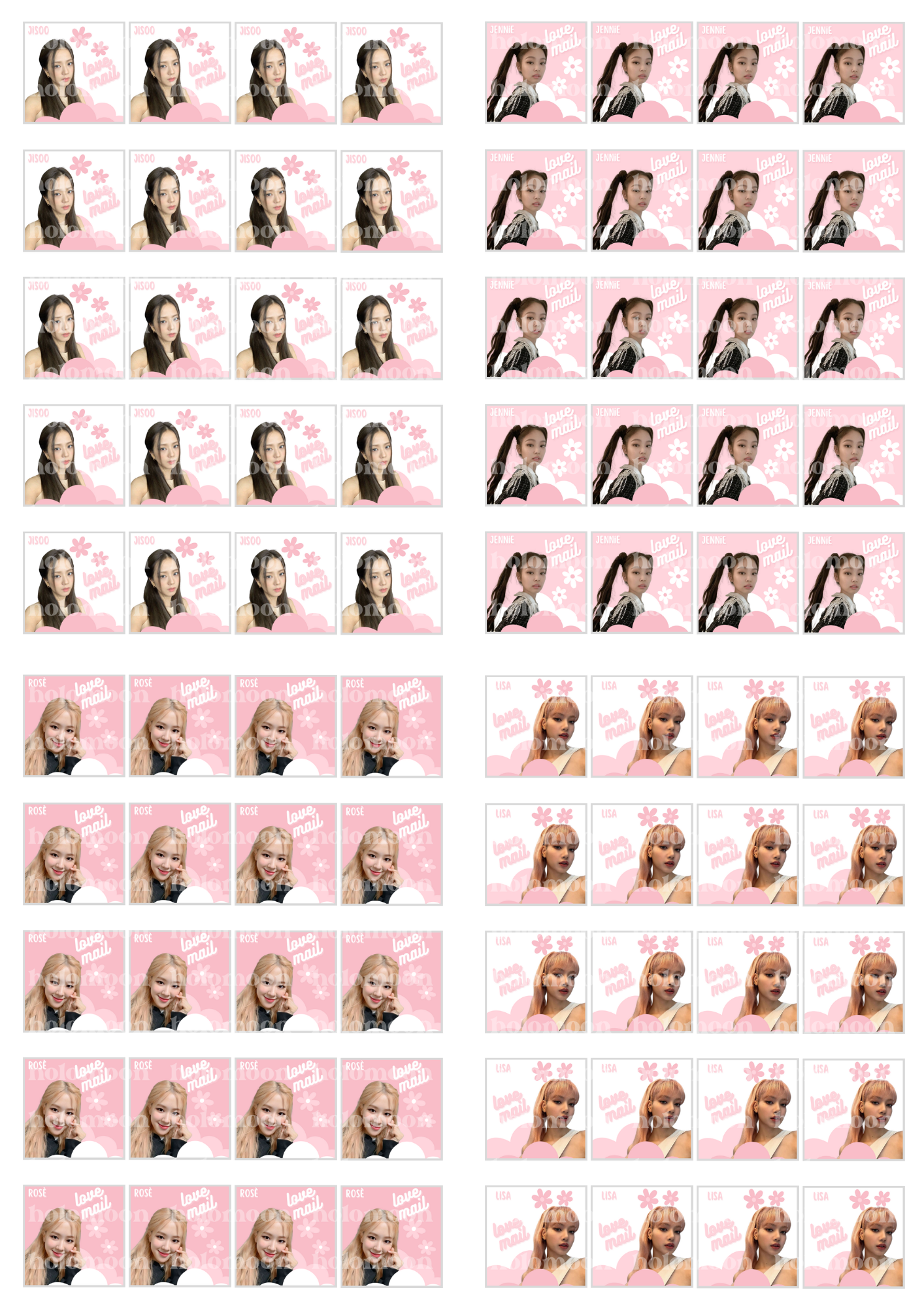 BlackPink Love Mail Stickers Digital Download