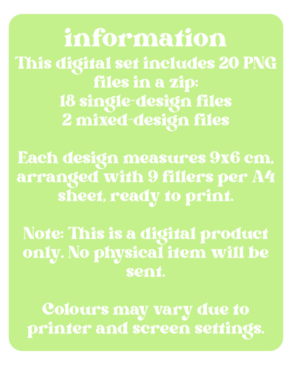 Green Binder Fillers Digital Download