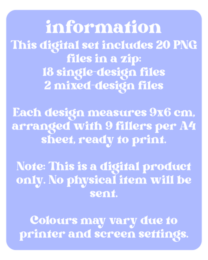 Periwinkle Binder Fillers Digital Download