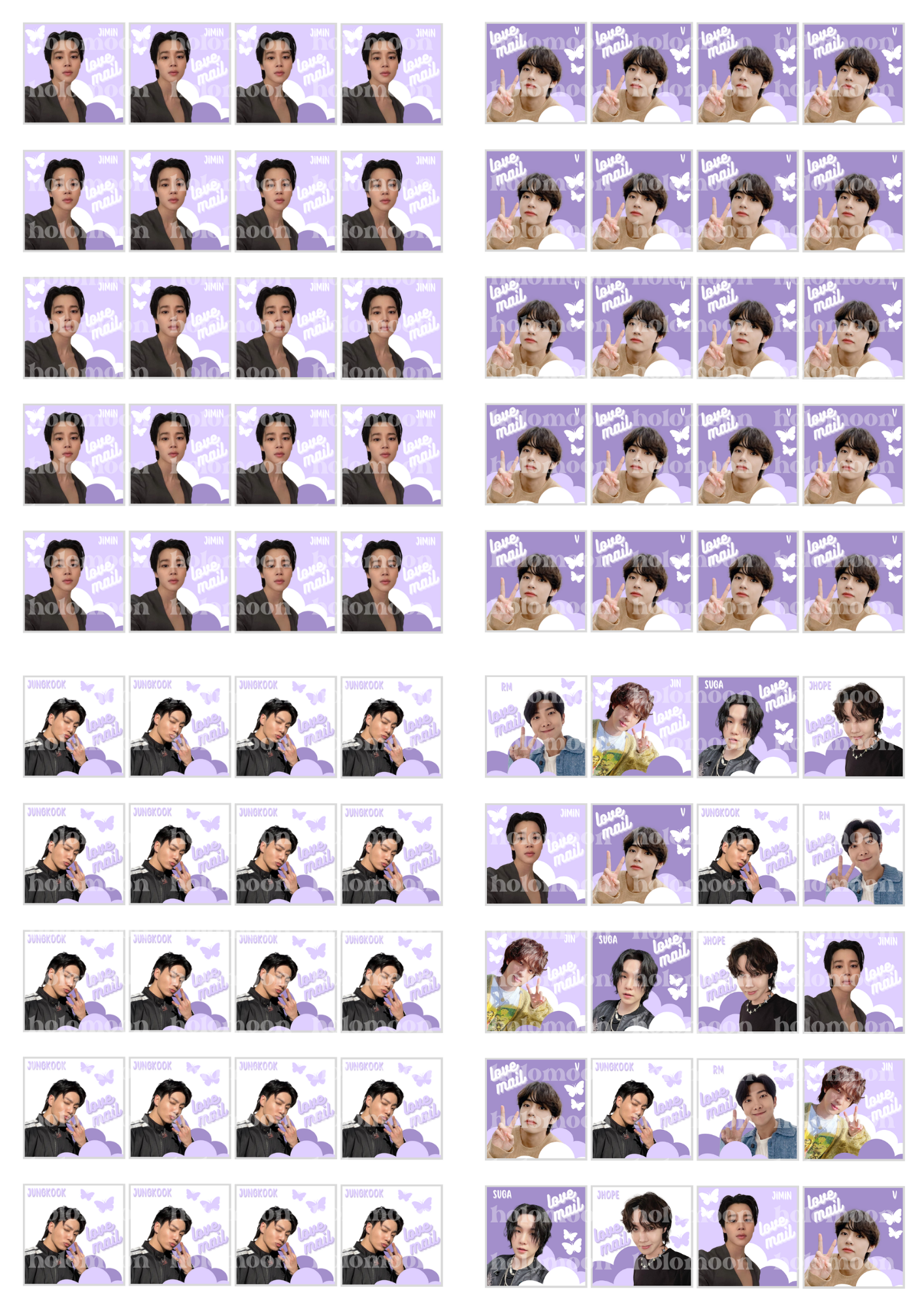 BTS Love Mail Stickers Digital Download