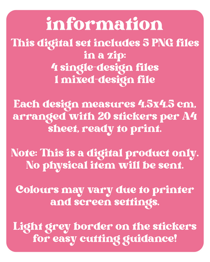 Handle With Care Stickers Digital Download