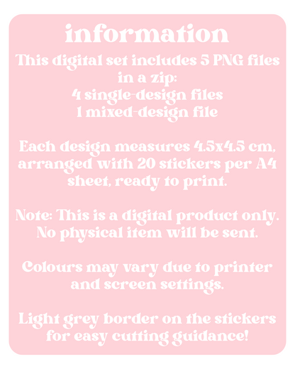 Love Mail Glow Stickers Digital Download