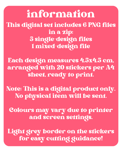 TXT Love Mail Stickers Digital Download