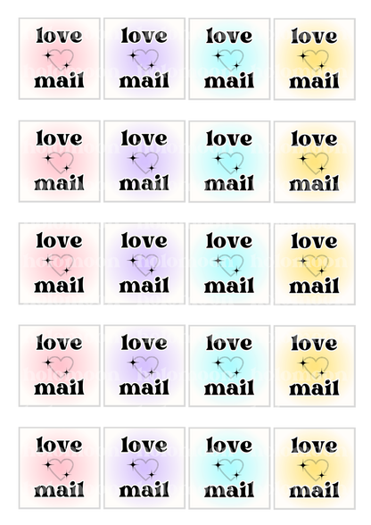 Love Mail Glow Stickers Digital Download