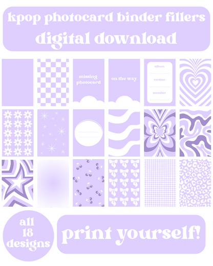 Purple Binder Fillers Digital Download