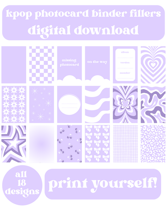 Purple Binder Fillers Digital Download