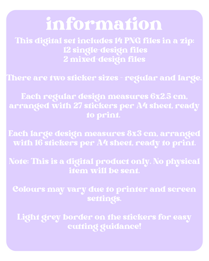 Do Not Bend Stickers Digital Download