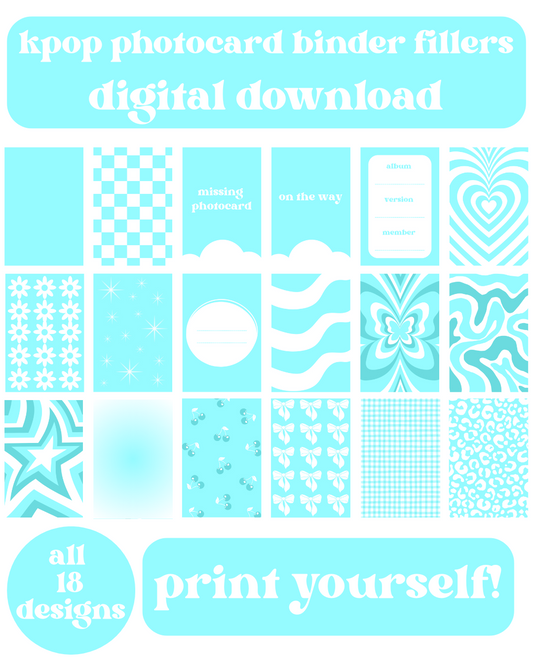 Blue Binder Fillers Digital Download