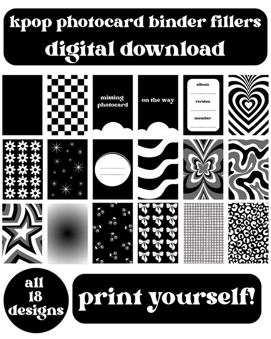 Black Binder Fillers Digital Download