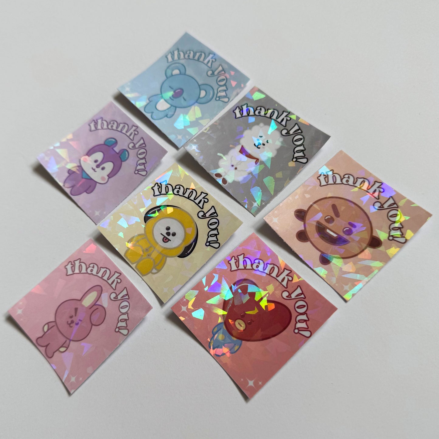 BT21 Holographic Thank You Mailing Stickers (10 Pack)